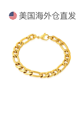 自营Crucible Jewelry Figaro Chain Gold Plated Steel Bracelet
