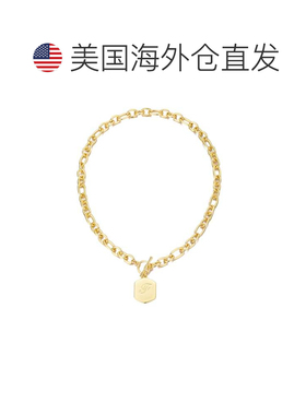 自营adornia14k Gold Plated Monogram Initial Chunky Toggle Ne