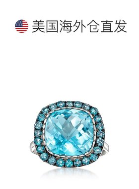 自营 925 纯银 Ross-Simons Sky 和伦敦蓝托帕石戒指 - 蓝色 美国