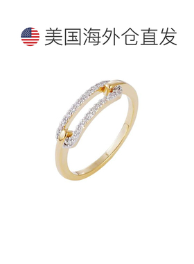 自营adornia14k Gold Plated CZ Link Ring - gold 美国奥莱直发