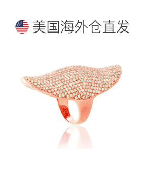 自营 Suzy Levian 方晶锆石玫瑰纯银全指指节戒指 - 粉红色 美国