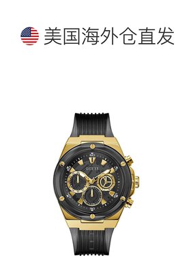 自营Guess Men's Classic Black Dial Watch - black 美国奥莱直