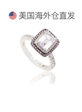 自营Suzy Levian Sterling Silver Emerald Cut Purple Amethyst