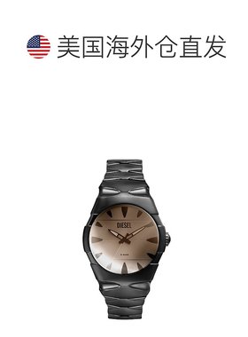 自营Diesel Men's D-Sruptor Three-Hand, Black Stainless Steel