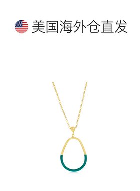 自营 simona纯银 Petrolio 珐琅梨形项链 - 镀金 - 绿色 美国奥莱