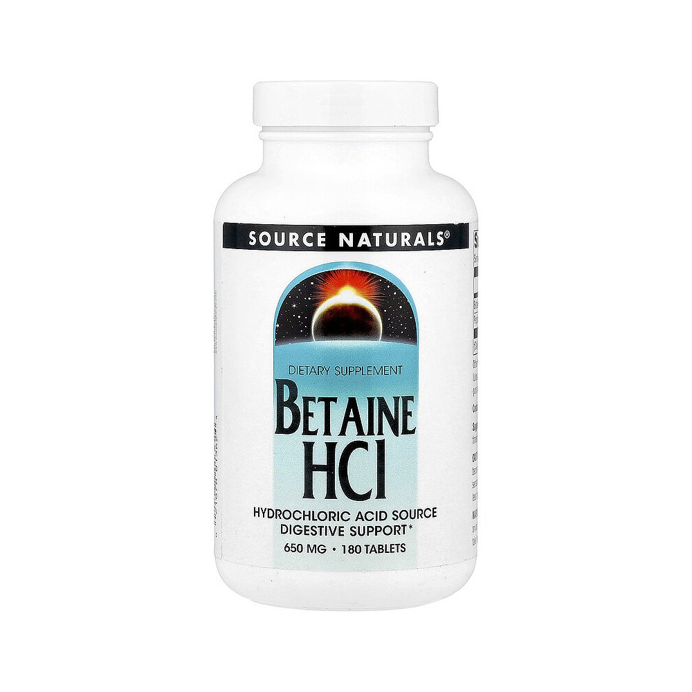 香港直发source Naturals盐酸甜菜碱膳食补充剂180片 - 图0