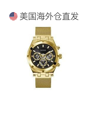 自营Guess Stainless Steel Dress Men's Watch - gold 美国奥莱