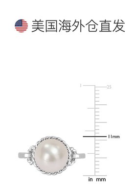 美国直邮Julianna B朱莉安娜女士戒指白色珍珠绳框简约休闲时尚