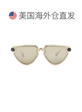 自营Burberry Gold Mirror Irregular Ladies Sunglasses BE3152