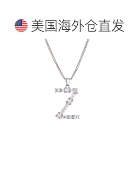 自营adornia镀银混合石水晶初始项链-Silver-z 美国奥莱直发