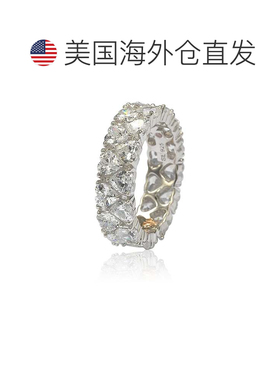 自营 Suzy Levian 纯银心形白色立方氧化锆永恒戒指 - 白色 美国