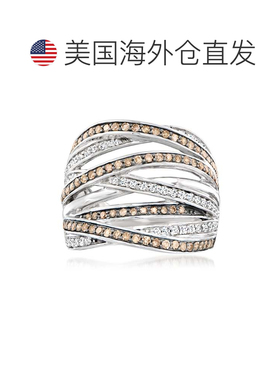 自营Ross-Simons Brown and White Diamond Highway Ring in Ster