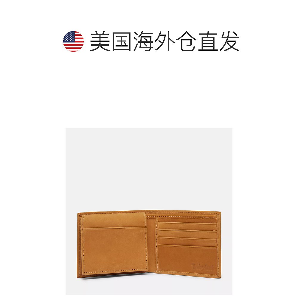 timberland男士红色 Bank Icon Boot Passcase 钱包 - 小麦色皮革 - 图1