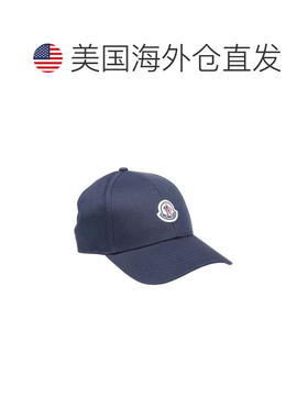 美国直邮自营moncler结构化蓝色刺绣贴片棒球帽-灰色 美国奥莱直