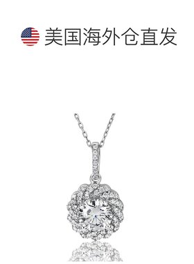 自营 Suzy Levian 密镶单石方晶锆石纯银绳索吊坠 - 白色 美国奥