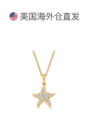 自营 Ross-Simons 18kt 金钻石海星吊坠项链 - 20 英寸 美国奥莱