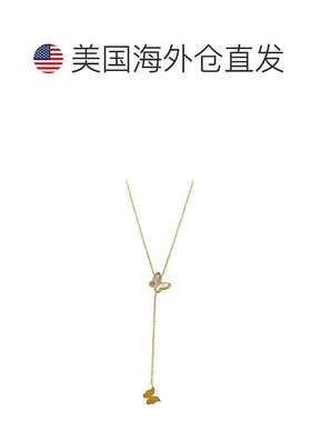 自营 Adornia 蝴蝶套索项链白色珍珠母 - 白色吊坠 美国直发奥莱