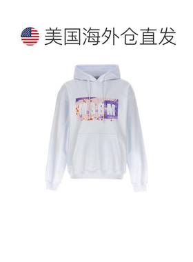 自营Msgm Men's Camo Season Box Logo Hoodie - white 美国奥莱