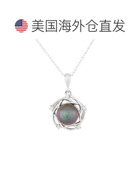 自营splendid pearls14k 白金钻石大溪地珍珠吊坠 - 黑色 美国奥