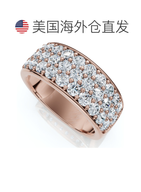 自营pompeii31 1/2Ct Pave 3-Row Diamond Wedding Anniversary R