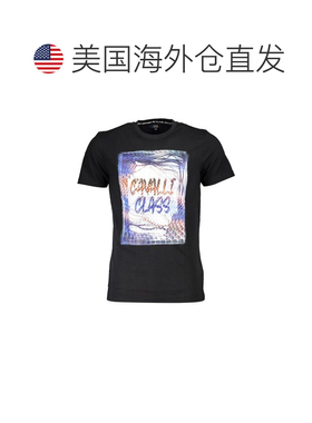 自营Cavalli Class Cotton Men's Men's T-Shirt - black 美国奥
