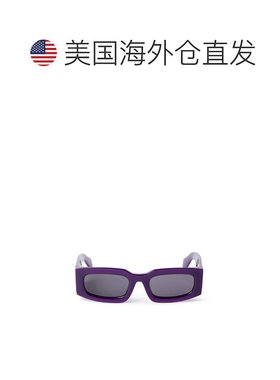 自营 off-white米白色Cary长方形太阳镜-紫色-深灰色 美国奥莱直