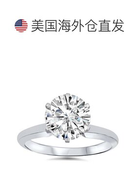 自营 pompeii3VVS 3ct Solitaire Moissanite 订婚戒指圆形明亮式