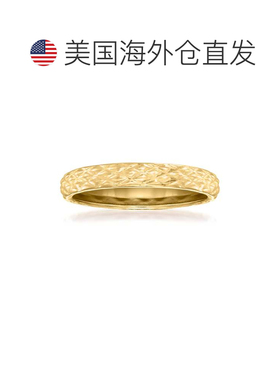 自营 Ross-Simons 18kt 黄金绗缝纹理戒指 - 黄色 美国奥莱直发
