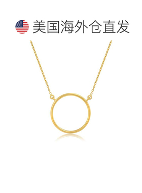 自营max + stone18K 黄金镀纯银纯银圆形永恒项链 美国奥莱直发