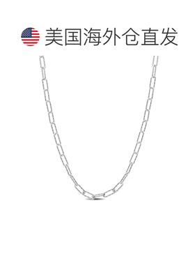 自营925 纯银 Mimi & Max 花式回形针链式项链 - 16 英寸 - 白色