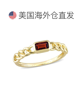 自营 mimi & max1/3 CT TGW 八角形石榴石链环 10k 金戒指 - 红色