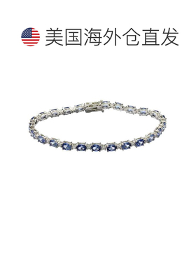 自营Suzy Levian 纯银椭圆形切割蓝宝石网球手链 - 蓝色 美国奥莱