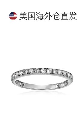 自营 vir jewels1/4 克拉钻石结婚戒指，带锯状滚边 14K 白金或黄