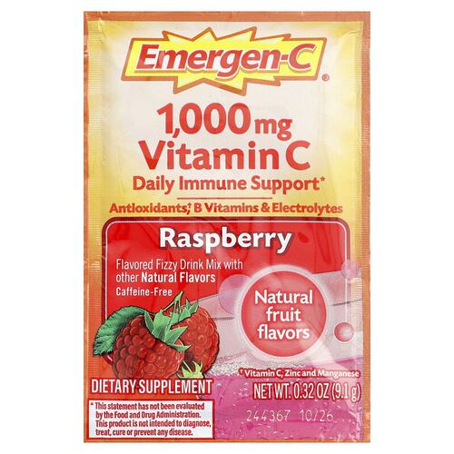 香港直发Emergen-C益满喜维生素C1000毫克调味起泡饮品混合物树莓 - 图2