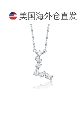 自营geneviveSterling Silver White Gold Plated with Clear Cub