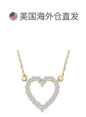 pompeii31/2 克拉心形钻石吊坠（10k 白金或黄金） - 黄金 【美国