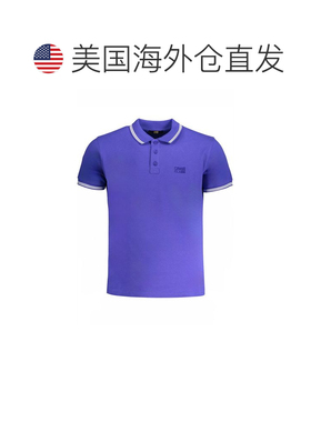 自营Cavalli Class Cotton Men's Polo Men's Shirt - blue 美国