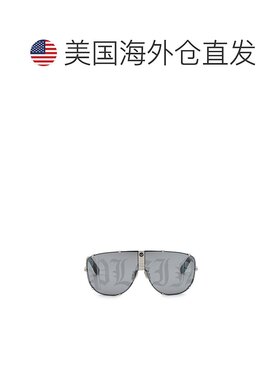 自营 philipp plein飞行员PLEIN STUD太阳镜-闪亮钯 美国奥莱直发