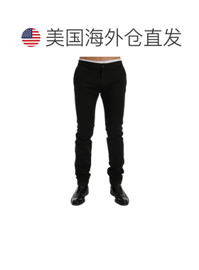 自营GF Ferre Cotton Stretch Chinos Men's Pants - black 美国