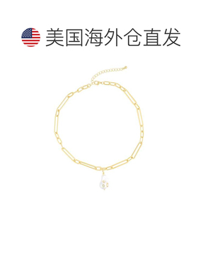 自营adornia14k Gold Plated Paper Clip Chain with Crystal-Dec