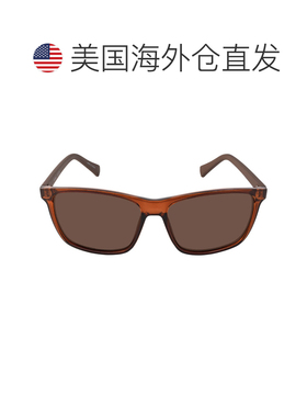 自营Calvin Klein Brown Rectangular Men's Sunglasses CK19568S