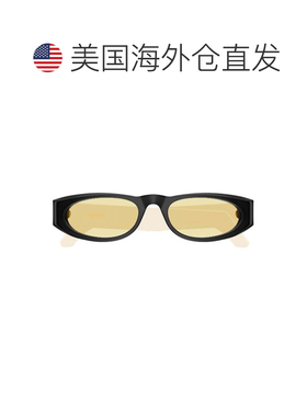 自营valentino哈瓦那Linea V标志回收醋酸纤维椭圆太阳镜-棕色 美