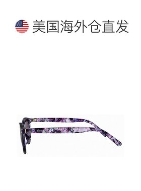 1h可退 美国直邮SuzyLevian女士紫色玳瑁圆形镜片银色装饰太阳镜