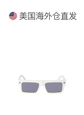 自营 off-white温哥华米白色几何太阳镜-白色-深灰色 美国奥莱直