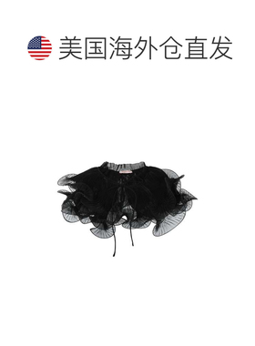 自营valentino雪纺褶饰领-黑色 美国奥莱直发