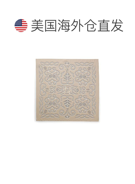 自营boss丝质印花围巾，搭配双B字母组合-浅米色 美国奥莱直发