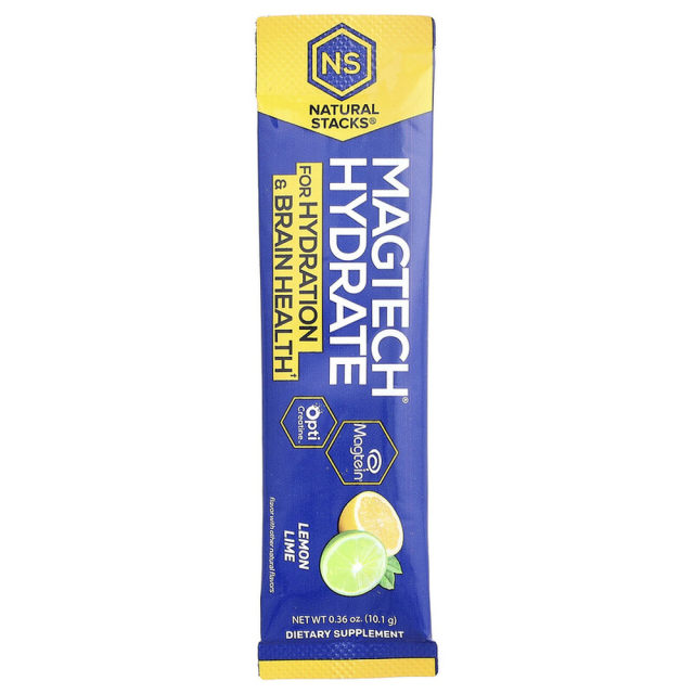 ຈັດສົ່ງໂດຍກົງຈາກຮ່ອງກົງ Natural Stacks Magnesium Revitalizing Hydrating Powder Lime Lemon Flavor 14 ຊອງສ່ວນບຸກຄົນ,
