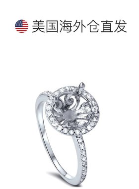 自营 pompeii31/5 克拉复古光环钻石订婚戒指半镶 14K 白金 - 14k