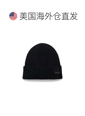 自营 boss带标志牌的纯羊毛豆豆帽-黑色 帽 美国奥莱直发