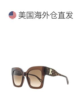 自营 Just Cavalli女式方形豹纹太阳镜SJC019K 0AAK棕色52mm-0AAK